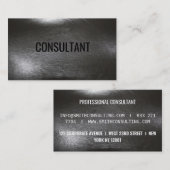 Carte De Visite Élégant professionnel chic en cuir noir (Devant / Derrière)