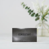 Carte De Visite Élégant professionnel chic en cuir noir (Debout devant)