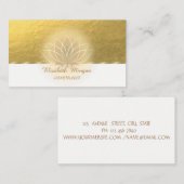 Carte De Visite Élégant professionnel, Chic Faux Gold Lotus (Devant / Derrière)