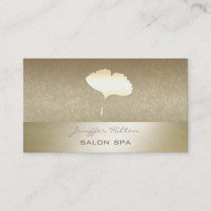 Carte De Visite élégant professionnel chic feuille de ginko vieux