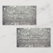 Carte De Visite Élégant professionnel chic, Glitterie, Bokeh (Devant / Derrière)