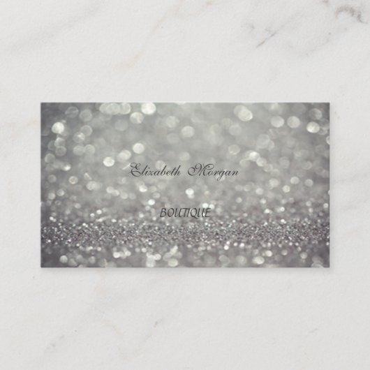 Carte De Visite Élégant professionnel chic, Glitterie, Bokeh (Devant)