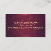 Carte De Visite Élégant professionnel chic, Glitterie, Bokeh (Dos)