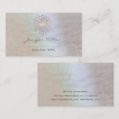 Carte De Visite Élégant professionnel chic holographique dandelion (Devant / Derrière)