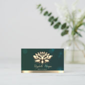 Carte De Visite Élégant professionnel chic Lotus Green (Debout devant)