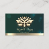 Carte De Visite Élégant professionnel chic Lotus Green (Devant)