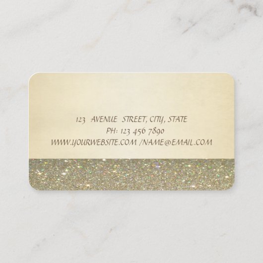 Carte De Visite Élégant Professionnel Chic Luxe, Glitterie, Robe (Dos)