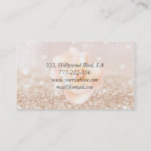Carte De Visite Élégant professionnel chic luxe glitterie rose (Dos)