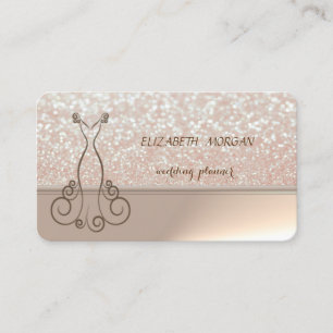 Carte De Visite Élégant Professionnel Chic Luxueux Pailleté, Robe
