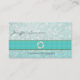 Carte De Visite Élégant professionnel chic perle shamrock glittery
