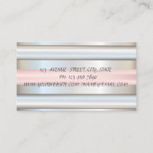 Carte De Visite Élégant professionnel chic rayé, lèvres (Dos)