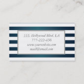 Carte De Visite Élégant professionnel chic rayures métalliques (Dos)