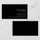 Carte De Visite Élégant professionnel classique Premium Noir Luxe (Devant / Derrière)