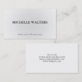 Carte De Visite Élégant professionnel cuir blanc Texte classique (Devant / Derrière)