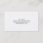 Carte De Visite Élégant professionnel cuir blanc Texte classique (Dos)