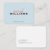 Carte De Visite Elégant professionnel cursif (bleu) (Devant / Derrière)