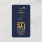 Carte De Visite Élégant professionnel Dark Navy moderne Monogramme (Dos)