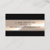 Carte De Visite Élégant professionnel de charme, Noir, Palmier (Dos)