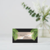 Carte De Visite Élégant professionnel de charme, Noir, Palmier (Debout devant)