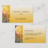 Carte De Visite Élégant professionnel de fleurs de rose jaune (Devant / Derrière)