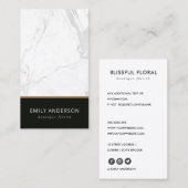 CARTE DE VISITE ÉLÉGANT PROFESSIONNEL DE LA TEXTURE NOIRE ET MARBR (Devant / Derrière)