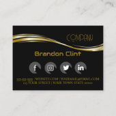 Carte De Visite Élégant professionnel de l'or noir (Dos)
