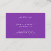 Carte De Visite Élégant professionnel de modèle moderne pourpre de (Dos)