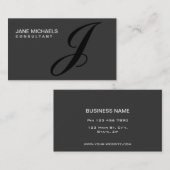 Carte De Visite Élégant professionnel de monogramme de décorateur (Devant / Derrière)