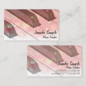 Carte De Visite Élégant professionnel de professeur de clavier de (Devant / Derrière)