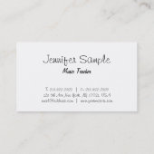 Carte De Visite Élégant professionnel de professeur de musique de (Dos)