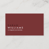 Carte De Visite Élégant professionnel Deep Red Grey (Devant)