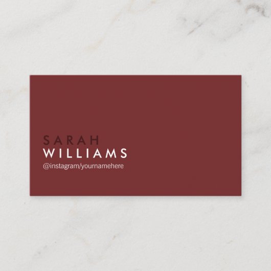 Carte De Visite Élégant professionnel Deep Red Grey (Devant)