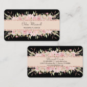 Carte De Visite Élégant professionnel des Roses Roses Roses Roses  (Devant / Derrière)