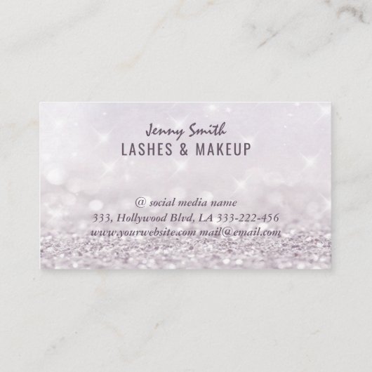 Carte De Visite Élégant professionnel design bokeh papillon maquil (Dos)