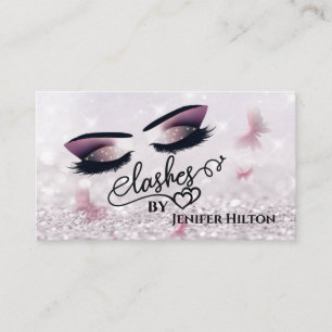 Carte De Visite Élégant professionnel design bokeh papillon maquil