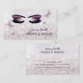 Carte De Visite Élégant professionnel design bokeh papillon maquil (Devant / Derrière)