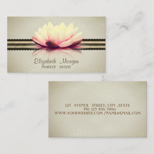 Carte De Visite Élégant Professionnel Design Moderne, Lotus (Devant / Derrière)