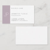 Carte De Visite Élégant professionnel Design simple Monogramme uni (Devant / Derrière)