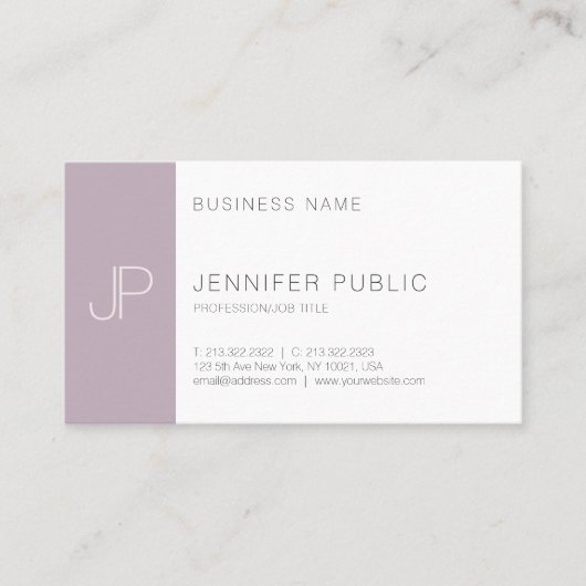 Carte De Visite Élégant professionnel Design simple Monogramme uni (Devant)