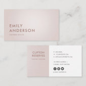 CARTE DE VISITE ÉLÉGANT PROFESSIONNEL D'OR ROSE ROSE BLANCHE SIMPL (Devant / Derrière)