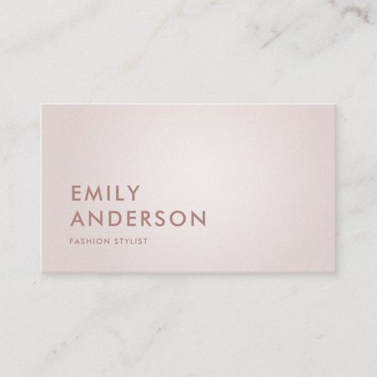 CARTE DE VISITE ÉLÉGANT PROFESSIONNEL D'OR ROSE ROSE BLANCHE SIMPL (Devant)