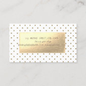 Carte De Visite Élégant professionnel, Dots d'or, Dentelle (Dos)