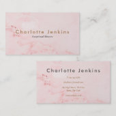 Carte De Visite Élégant professionnel du marbre rose (Devant / Derrière)