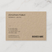 Carte De Visite Élégant professionnel du Modèle de papier Kraft (Dos)