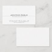 Carte De Visite Élégant professionnel élégant blanc soyeux (Devant / Derrière)