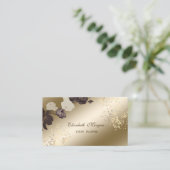 Carte De Visite Élégant professionnel élégant, Fleurs (Debout devant)