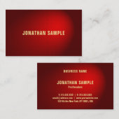 Carte De Visite Élégant professionnel élégant Modèle rouge Damas (Devant / Derrière)