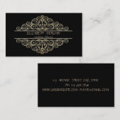Carte De Visite Élégant professionnel élégant, Noir, Cadre (Devant / Derrière)