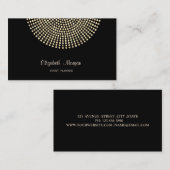 Carte De Visite Élégant professionnel élégant, Noir, Dots Or (Devant / Derrière)