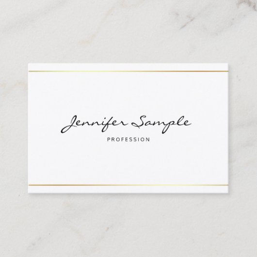 Carte De Visite Élégant Professionnel Élégant Script manuscrit Lux (Devant)